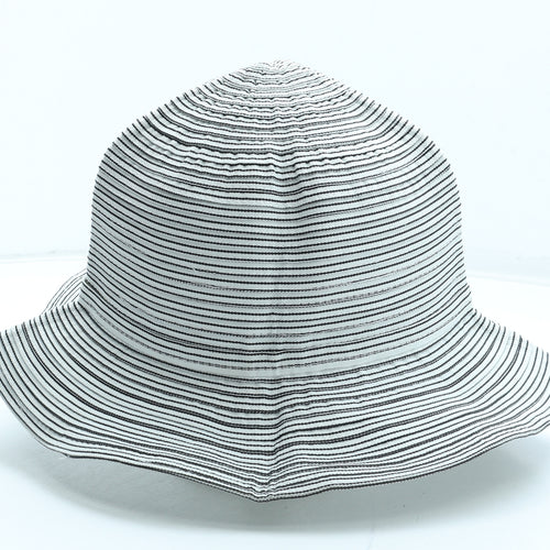 One Up Golf Womens White Striped Polyester Fedora One Size