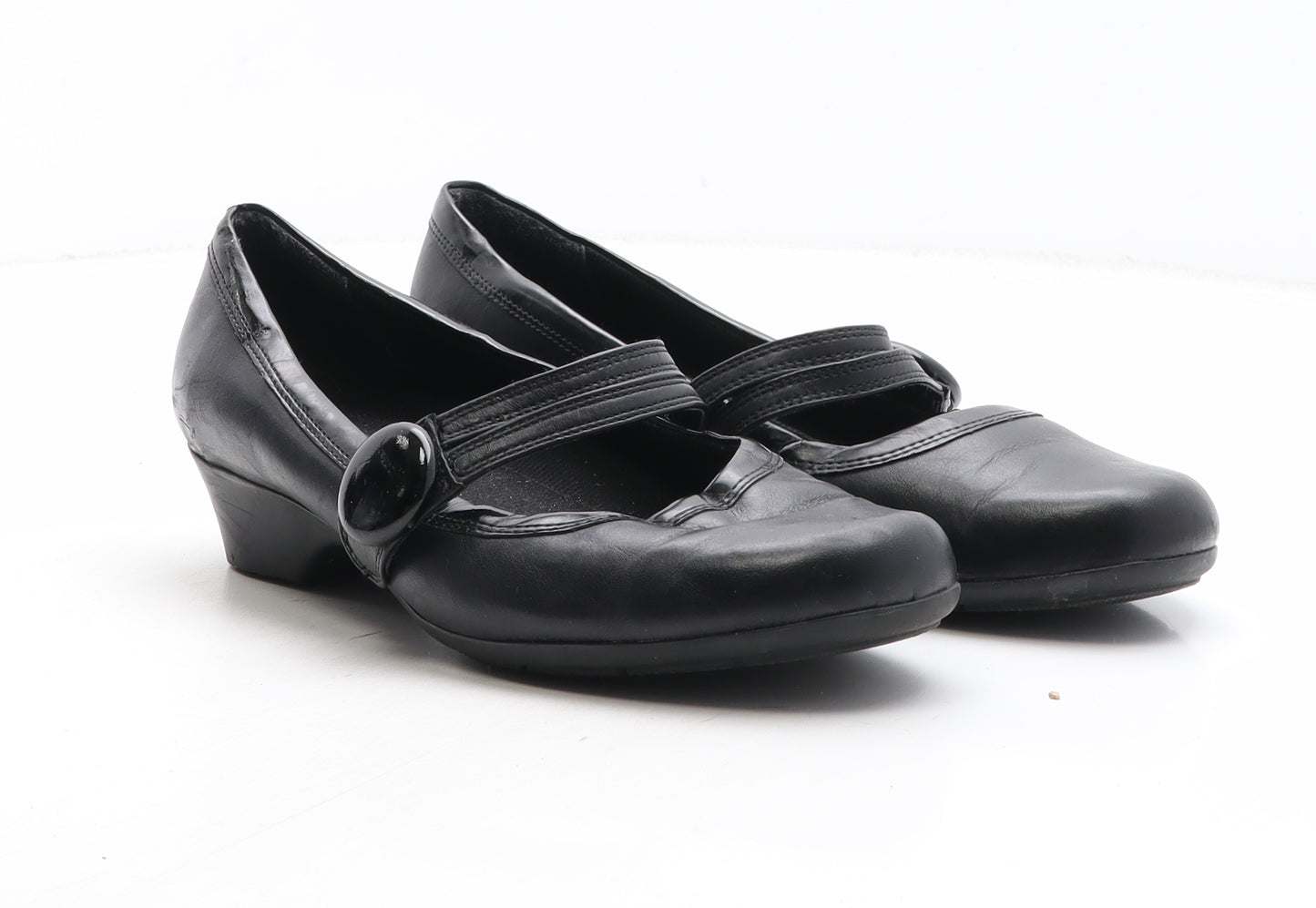 K by Clarks Womens Black Synthetic Mary Jane Casual UK