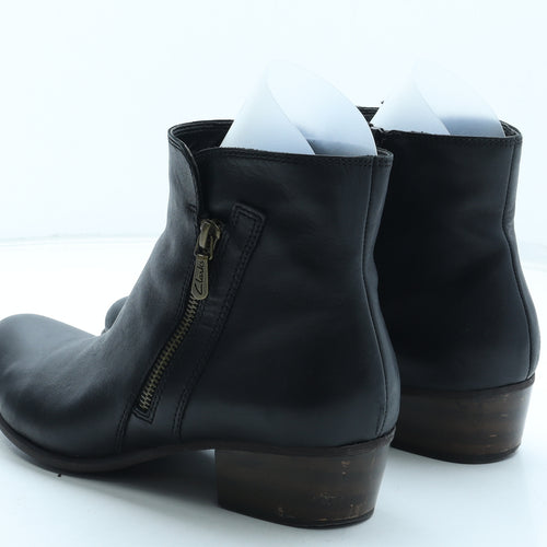Clarks Womens Black Leather Biker Boot UK