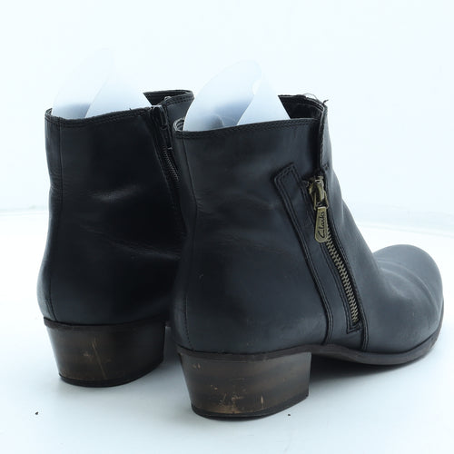 Clarks Womens Black Leather Biker Boot UK