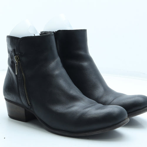Clarks Womens Black Leather Biker Boot UK