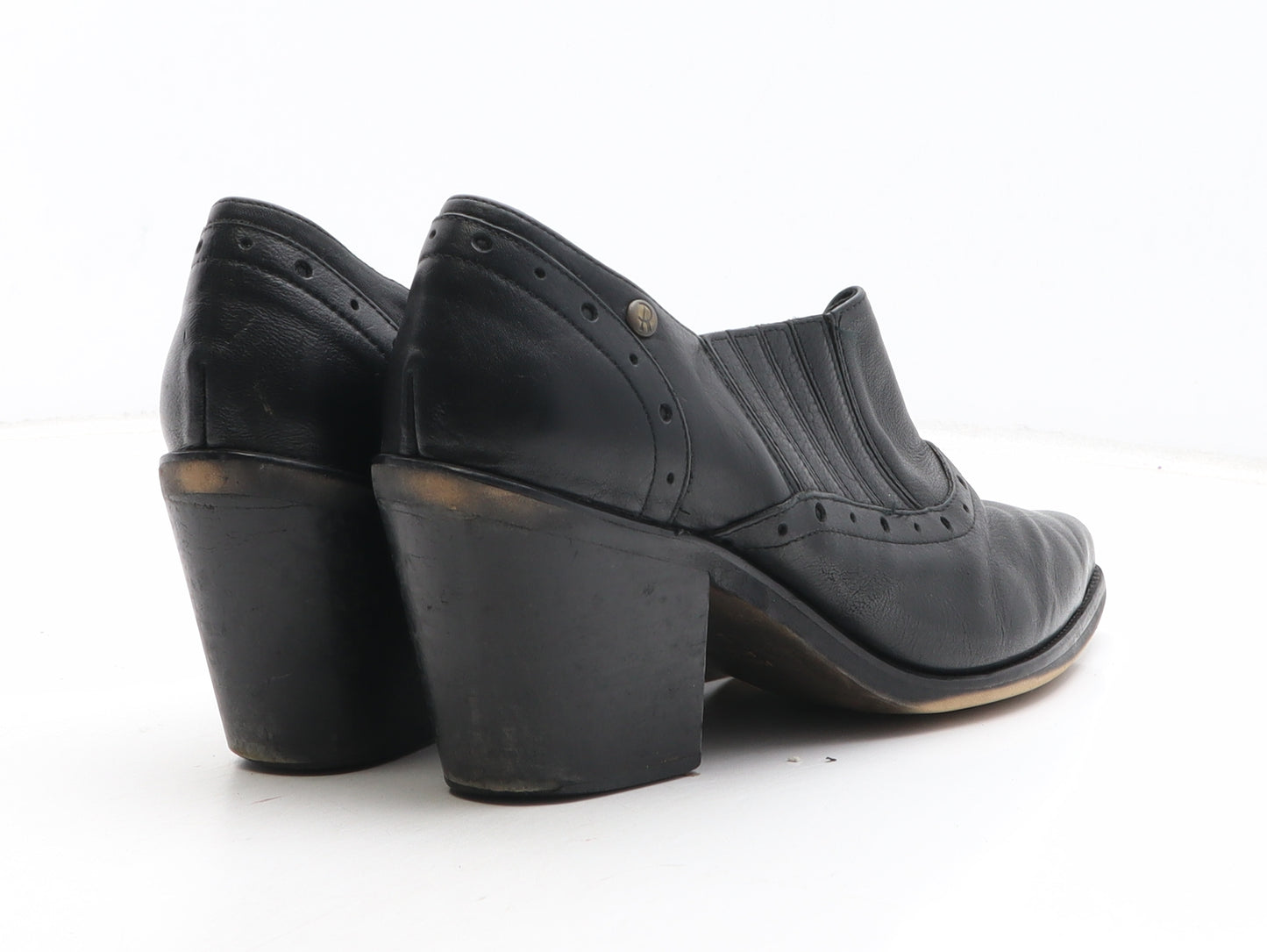 Preworn Womens Black Synthetic Bootie Boot UK