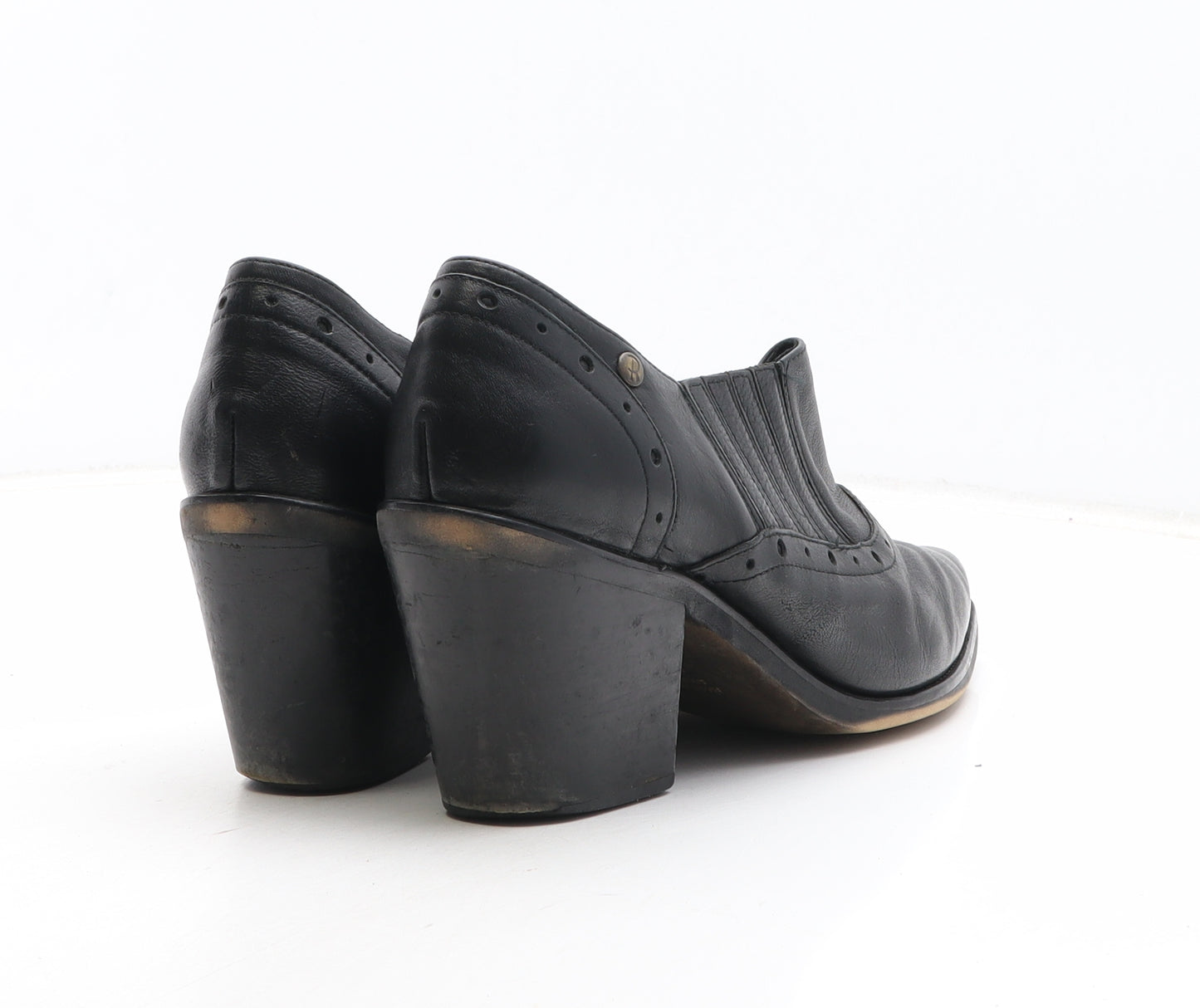 Preworn Womens Black Synthetic Bootie Boot UK