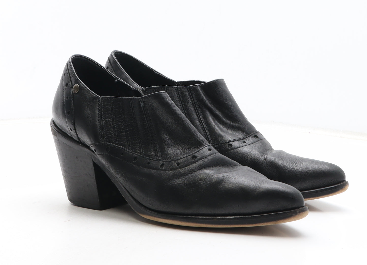 Preworn Womens Black Synthetic Bootie Boot UK