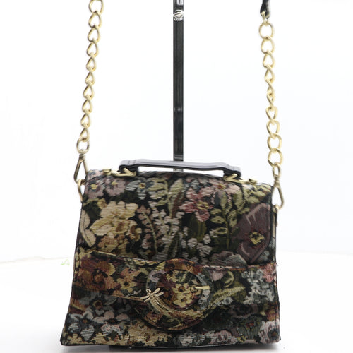 Preworn Womens Multicoloured Floral Polyester Shoulder Bag Size Medium