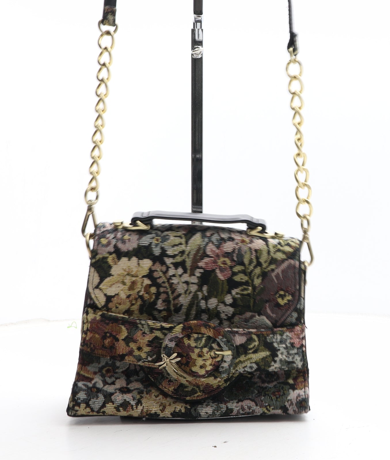 Preworn Womens Multicoloured Floral Polyester Shoulder Bag Size Medium