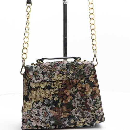 Preworn Womens Multicoloured Floral Polyester Shoulder Bag Size Medium