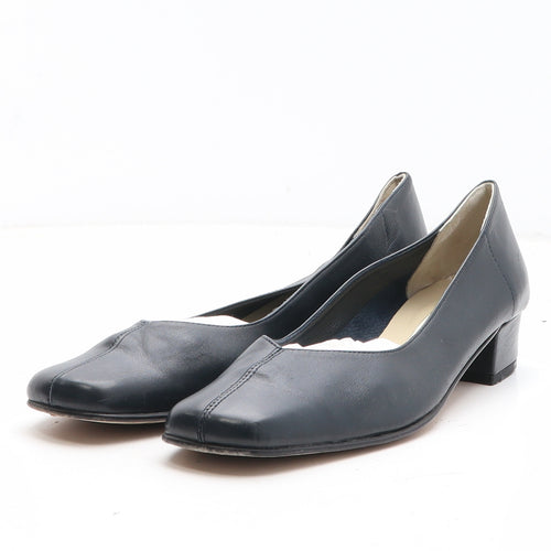 HB Womens Blue Leather Court Heel UK