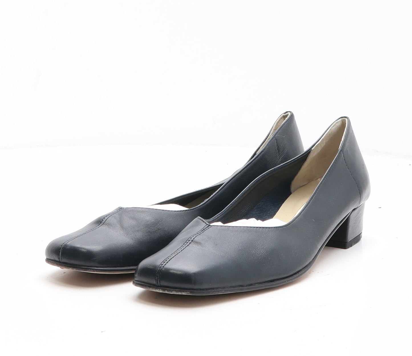 HB Womens Blue Leather Court Heel UK