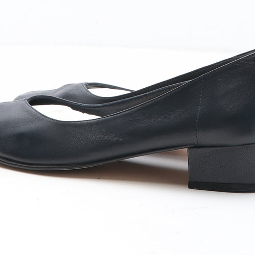 HB Womens Blue Leather Court Heel UK