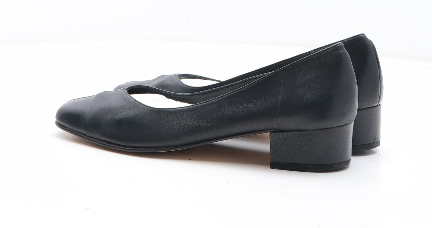 HB Womens Blue Leather Court Heel UK