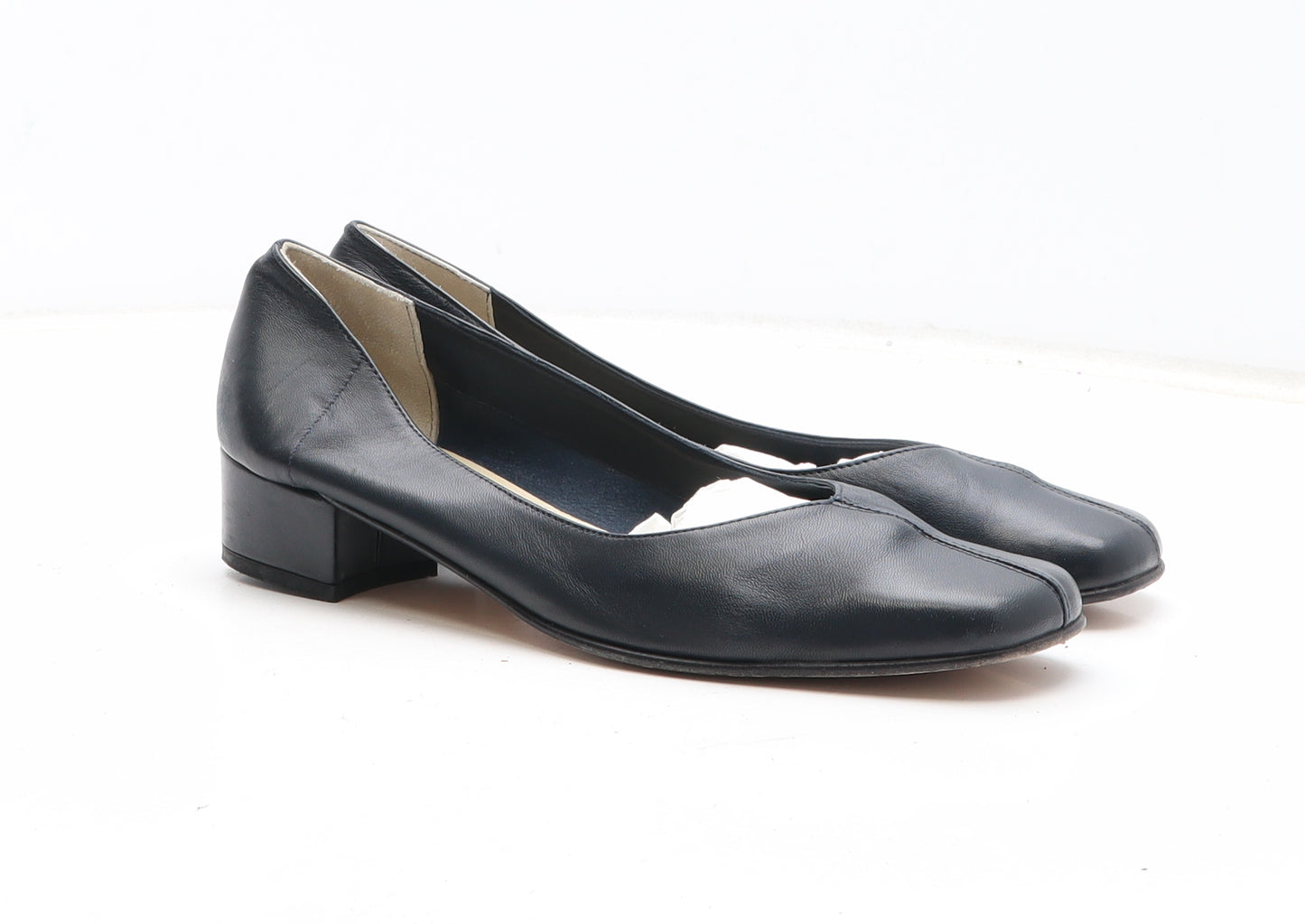 HB Womens Blue Leather Court Heel UK