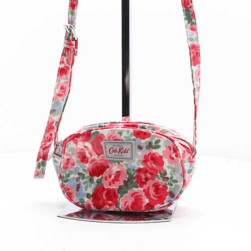 Cath Kids Girls Red Floral Polyester Shoulder Bag Size Mini Zip