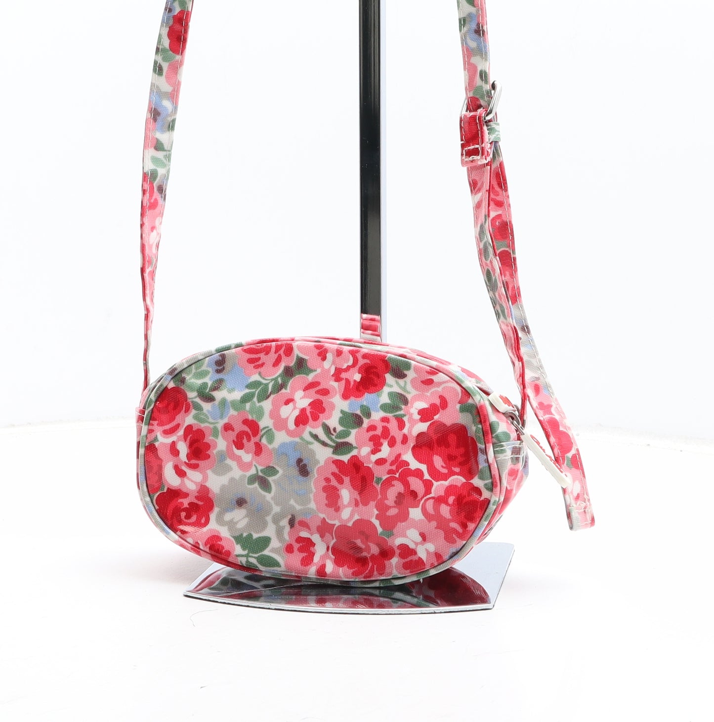 Cath Kids Girls Red Floral Polyester Shoulder Bag Size Mini Zip