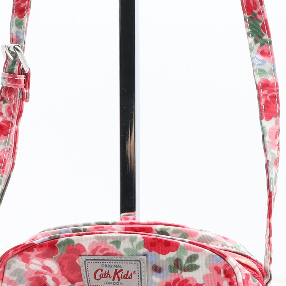 Cath Kids Girls Red Floral Polyester Shoulder Bag Size Mini Zip