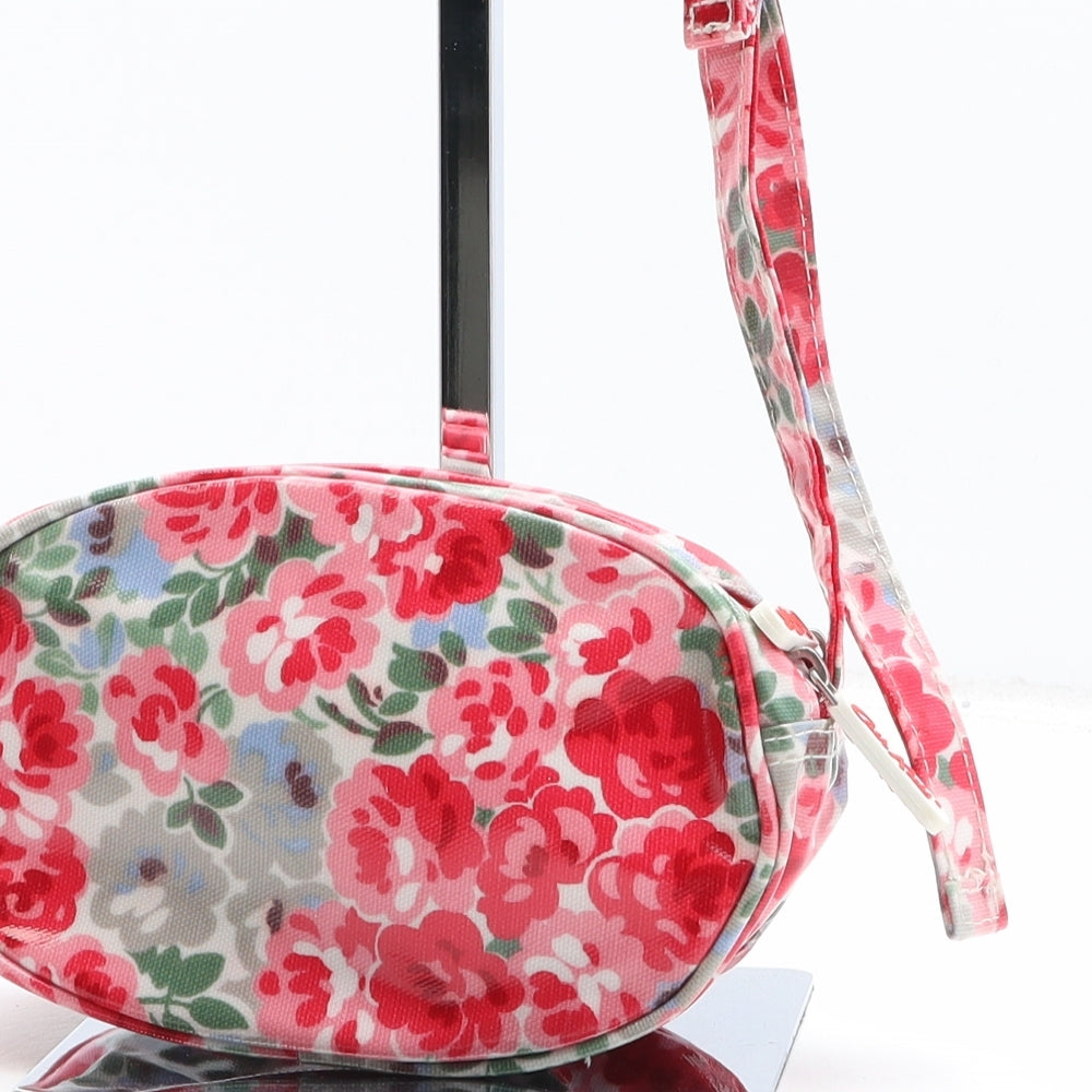 Cath Kids Girls Red Floral Polyester Shoulder Bag Size Mini Zip