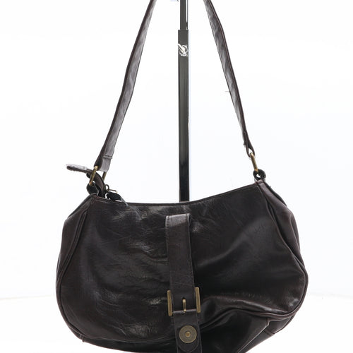 F&F Womens Brown Polyurethane Shoulder Bag Size Small