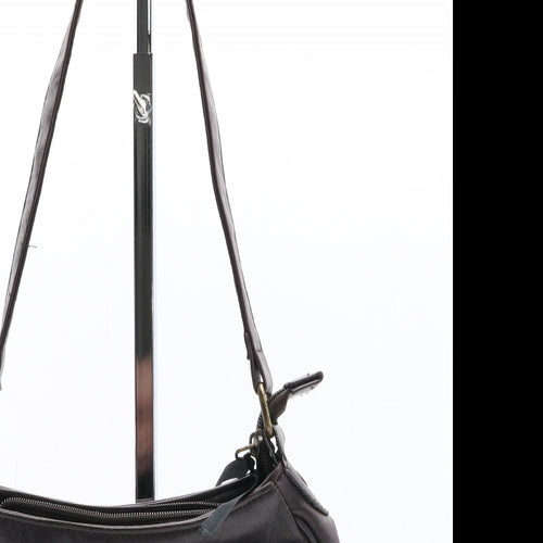 F&F Womens Brown Polyurethane Shoulder Bag Size Small
