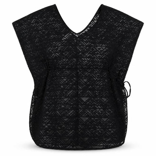 Ocean Club Womens Black Geometric  Tunic Blouse Size 14