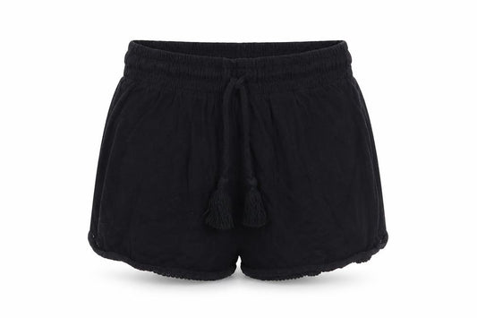 Front view of H&M women’s black culotte shorts, size XS
