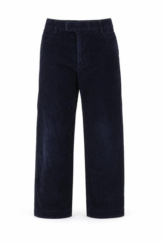 Front view of Preworn boys’ blue corduroy trousers
