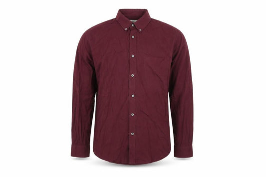Front view of Marks & Spencer men’s purple striped button-up, size L