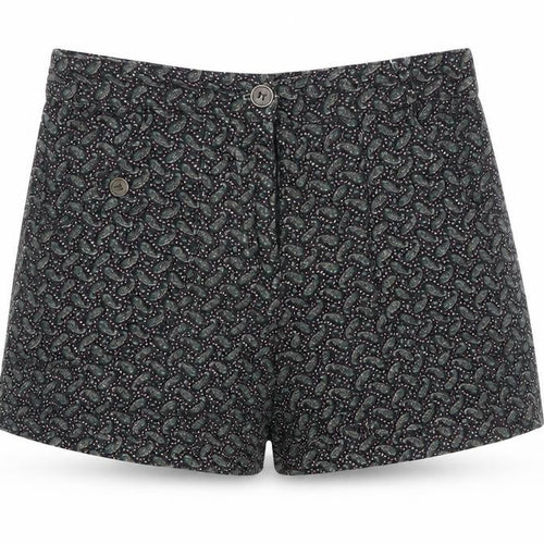 Lucca Couture Womens Black Paisley  Hot Pants Shorts Size S