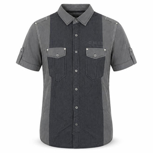 George Mens Grey Striped   Button-Up Size S