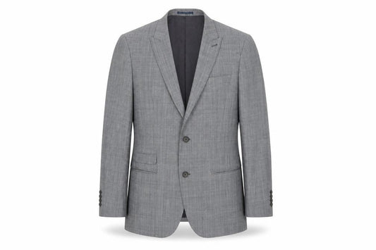 Front view of Taylor & Cutter men’s grey check rayon jacket suit jacket, size 40