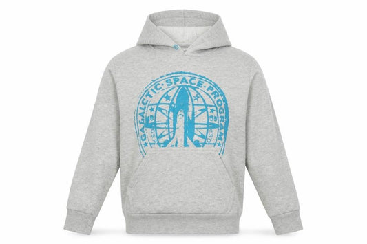 Front view of F&F boys’ grey jersey pullover hoodie, size 9-10, years