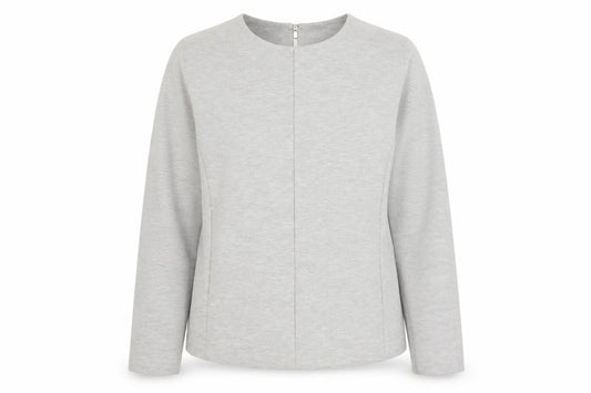 Front view of Tu women’s grey jersey full zip sweatshirt, size UK 16