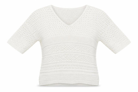 Front view of Papaya women’s white knit jumper, size M