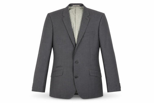Front view of Next men’s grey rayon jacket suit jacket, size 42