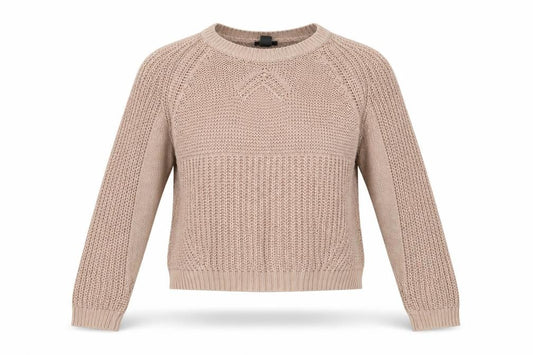Front view of H&M women’s beige jumper, size M