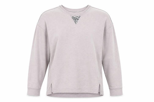 Front view of Next women’s purple pullover sweatshirt, size UK 6