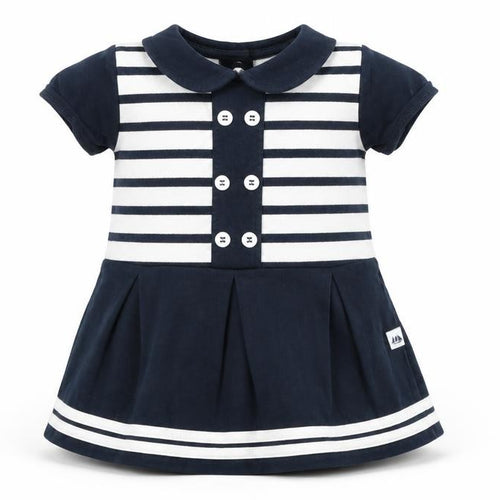 Hublot Girls Blue Striped  A-Line  Size 18 Months