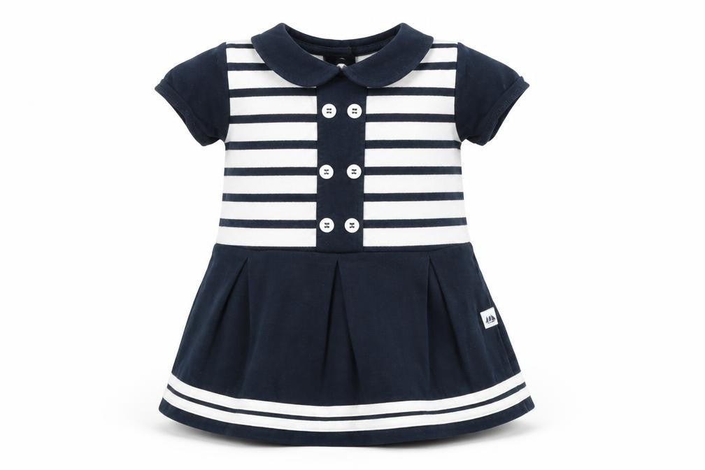 Hublot Girls Blue Striped  A-Line  Size 18 Months