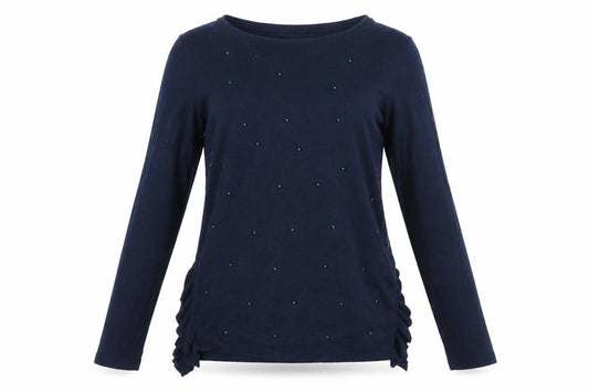Front view of Next women’s blue jumper, size UK 12