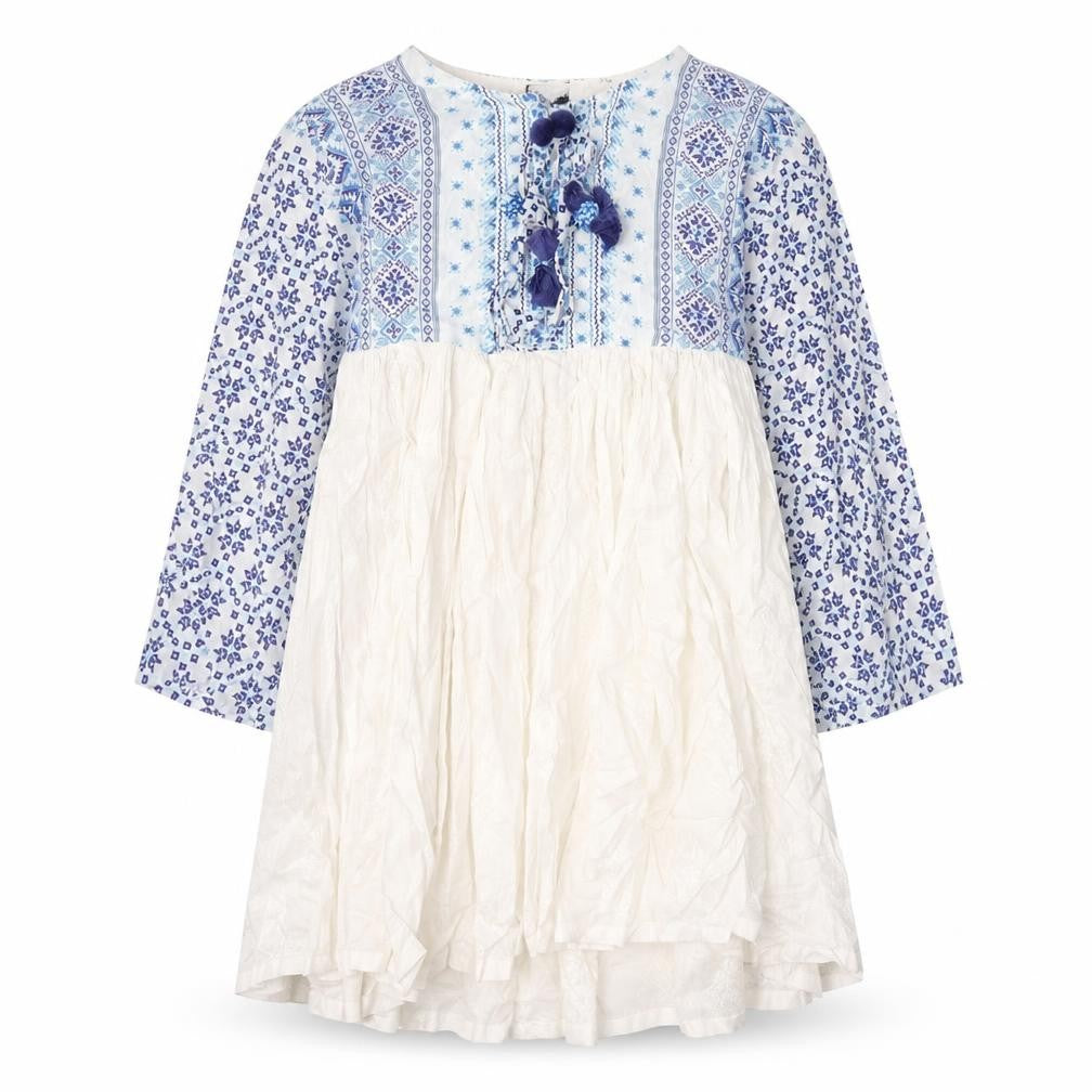 Tarzz Womens Blue Geometric  A-Line  Size XS
