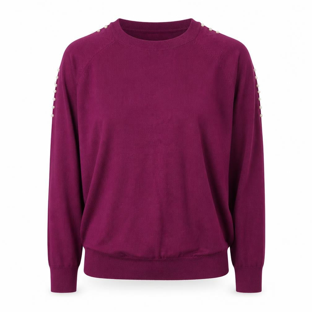 Paramour Womens Purple  Knit Pullover Jumper Size M