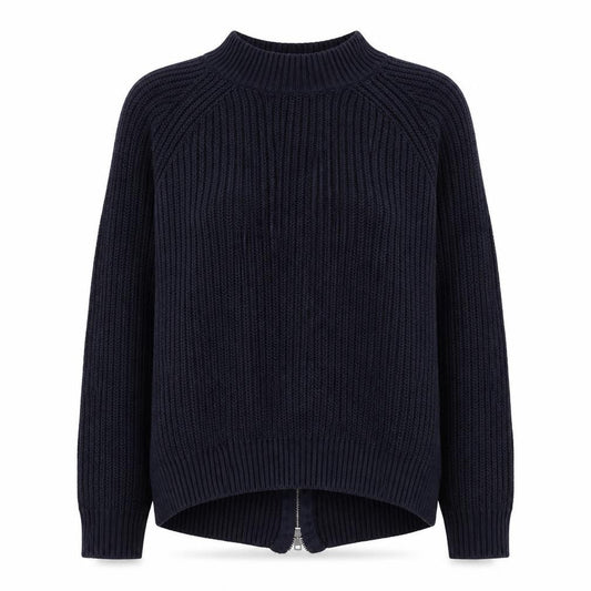 Front view of H&M women’s blue knit jumper, size S