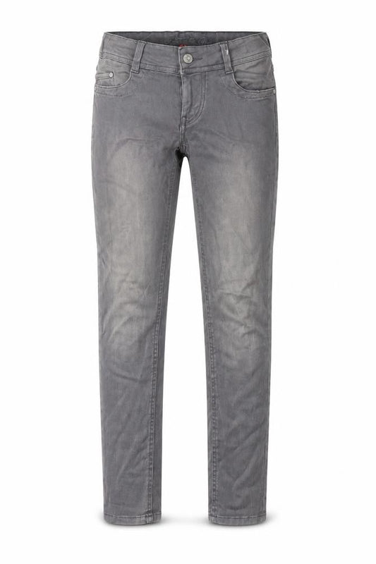 Front view of Lemmi girls’ grey denim skinny jeans, size 12, years