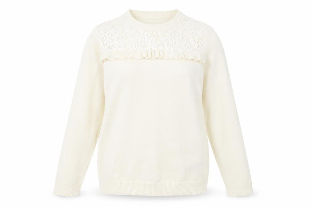 Dorothy Perkins Womens White  Knit Pullover Jumper Size 10