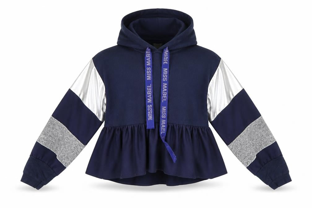 Mabel Doll Girls Blue   Henley Hoodie Size XL