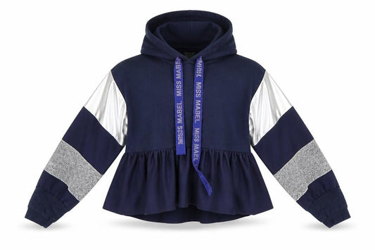Mabel Doll Girls Blue   Henley Hoodie Size XL