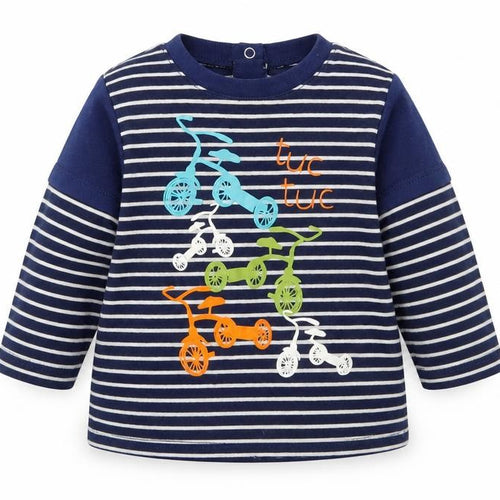 tuc tuc Girls Blue Striped  A-Line  Size 6-9 Months