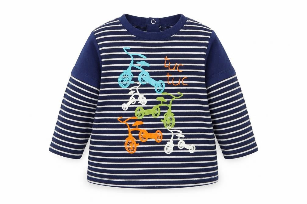 tuc tuc Girls Blue Striped  A-Line  Size 6-9 Months