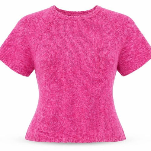 Preworn Womens Pink  Knit Basic T-Shirt Size S