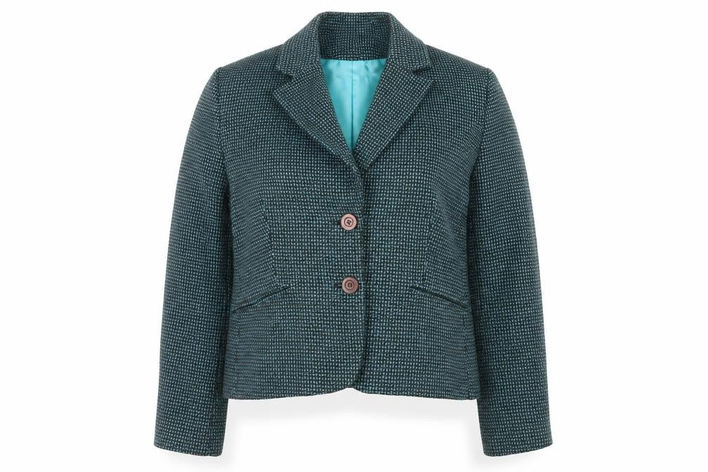 Miss Etam Womens Blue Geometric  Jacket  Size 12