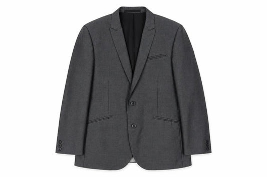 Front view of Marks & Spencer men’s grey jacket suit jacket, size 40